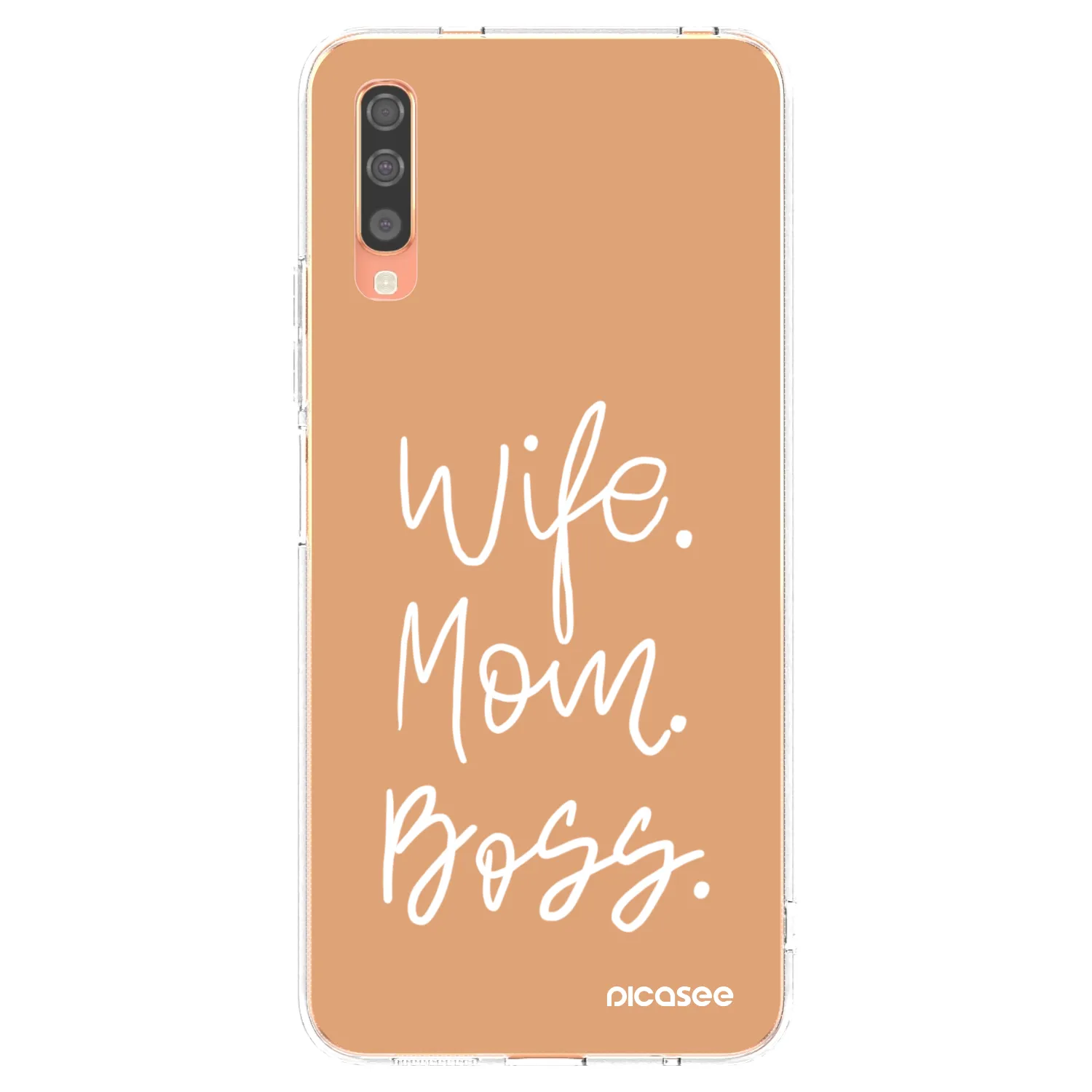 Picasee silikonowe przeźroczyste etui na Samsung Galaxy A70 A705F - Boss Mama