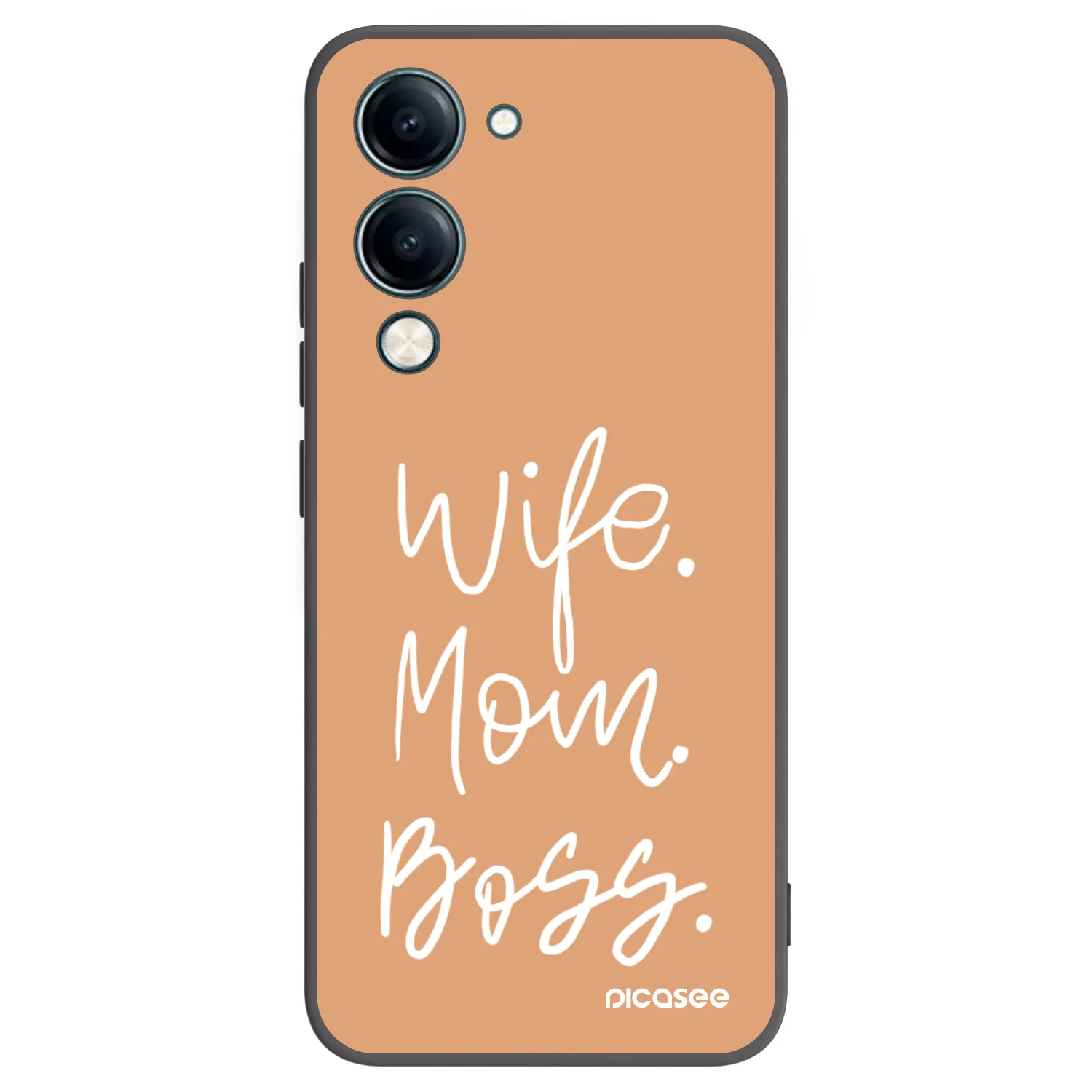 Picasee silikonowe czarne etui na Vivo Y29s 5G - Boss Mama