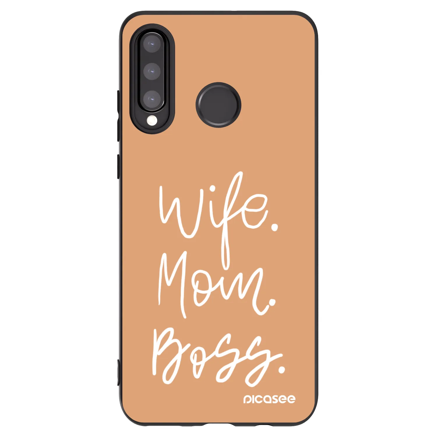Picasee silikonowe czarne etui na Huawei P30 Lite - Boss Mama
