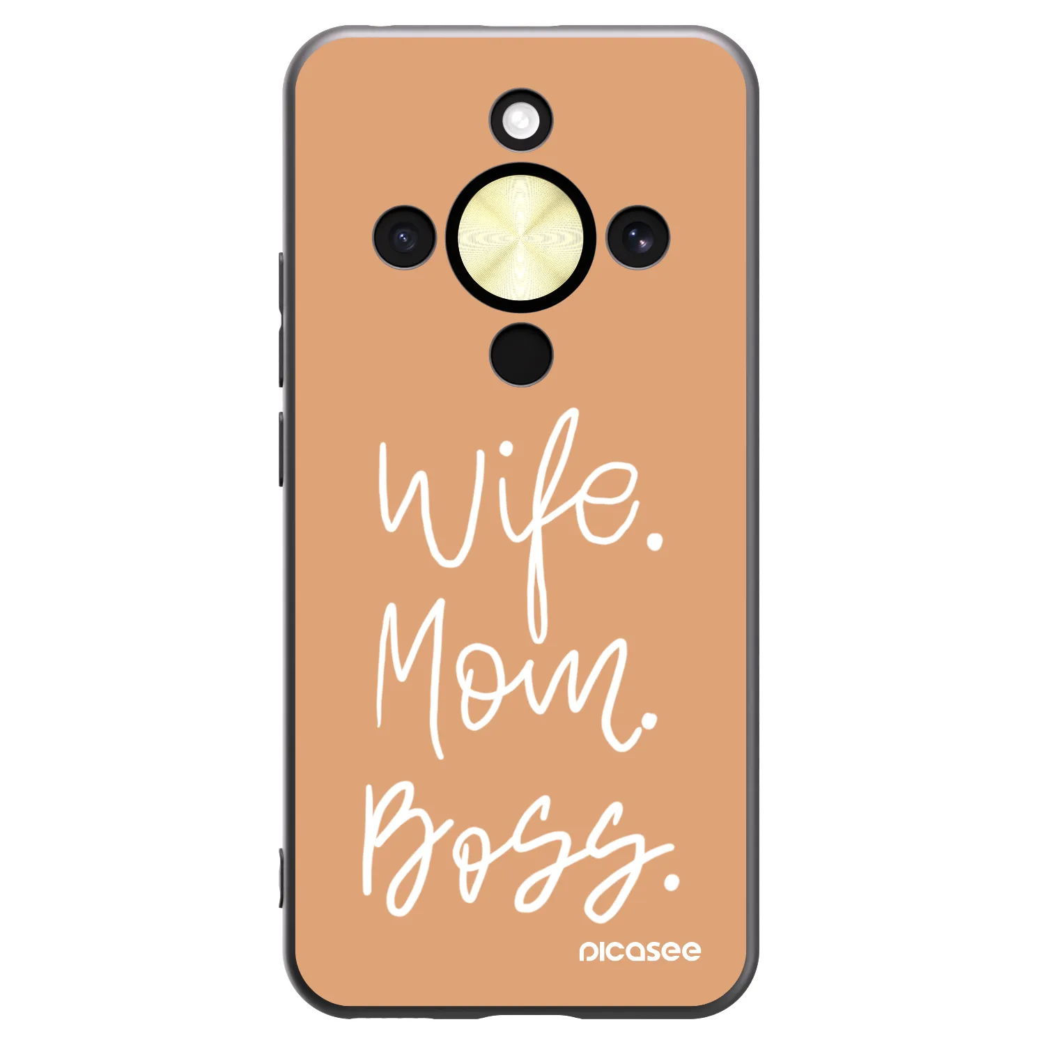 Picasee silikonowe czarne etui na Honor Magic8 Lite 5G - Boss Mama