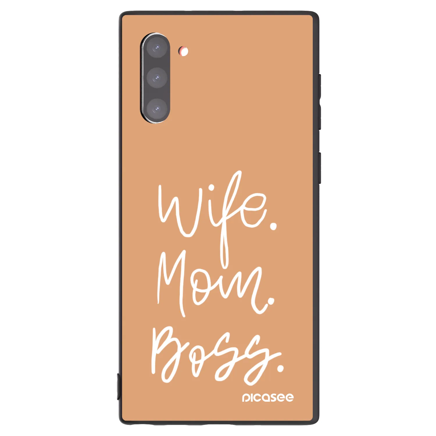 Picasee silikonowe czarne etui na Samsung Galaxy Note 10 N970F - Boss Mama