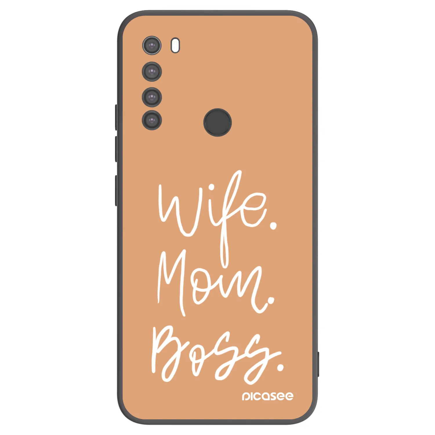 Picasee silikonowe czarne etui na Xiaomi Redmi Note 8 - Boss Mama
