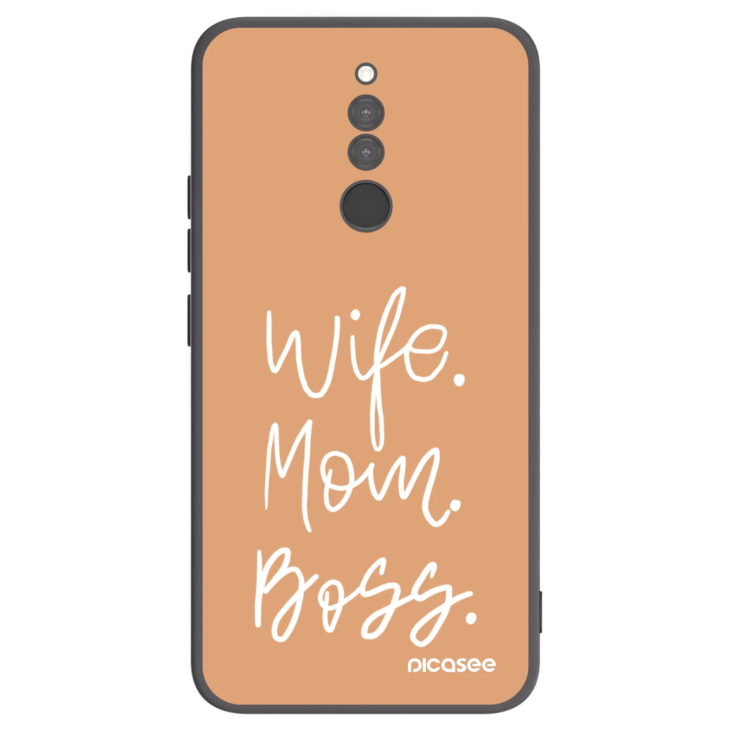 Picasee silikonowe czarne etui na Xiaomi Redmi 8 - Boss Mama