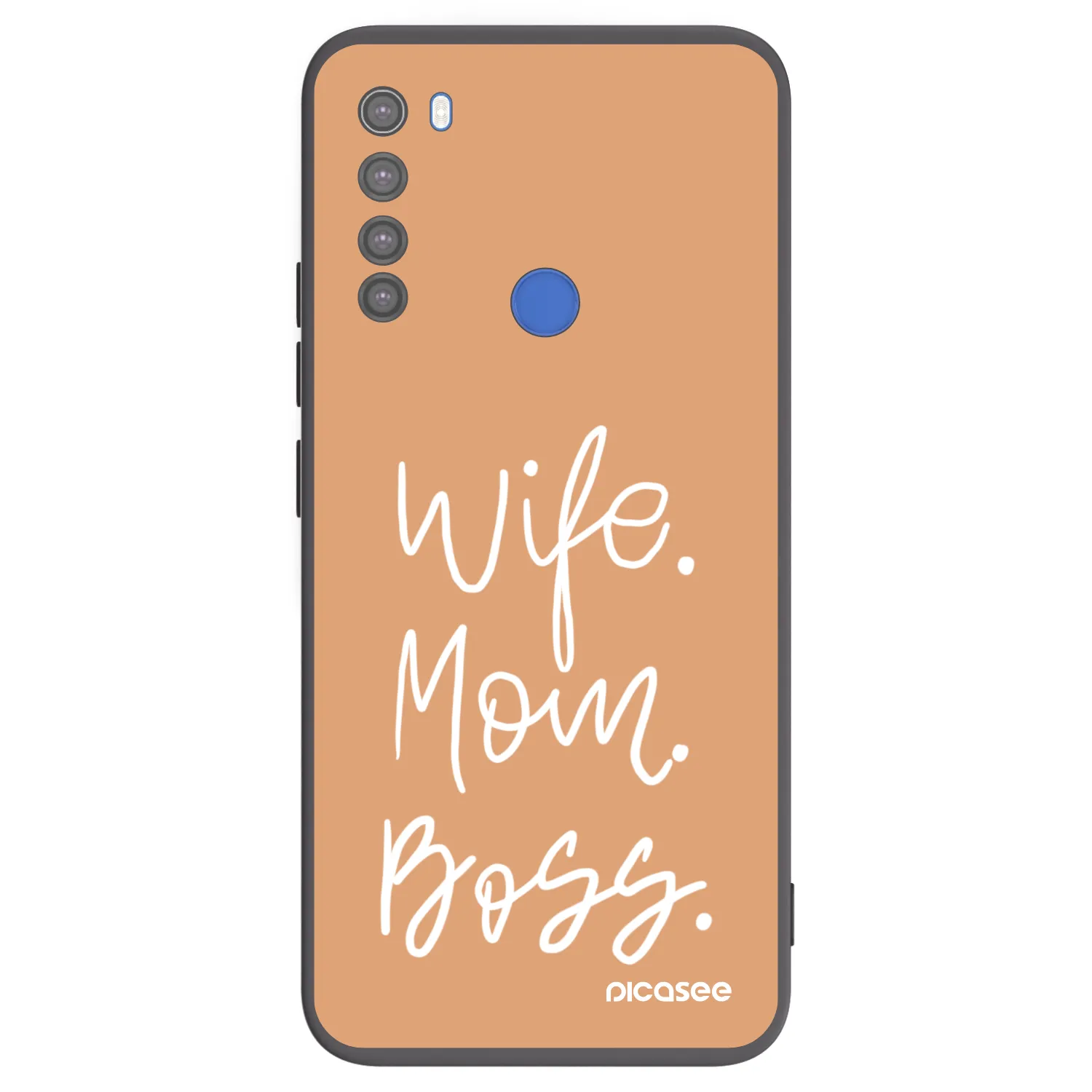 Picasee silikonowe czarne etui na Xiaomi Redmi Note 8T - Boss Mama