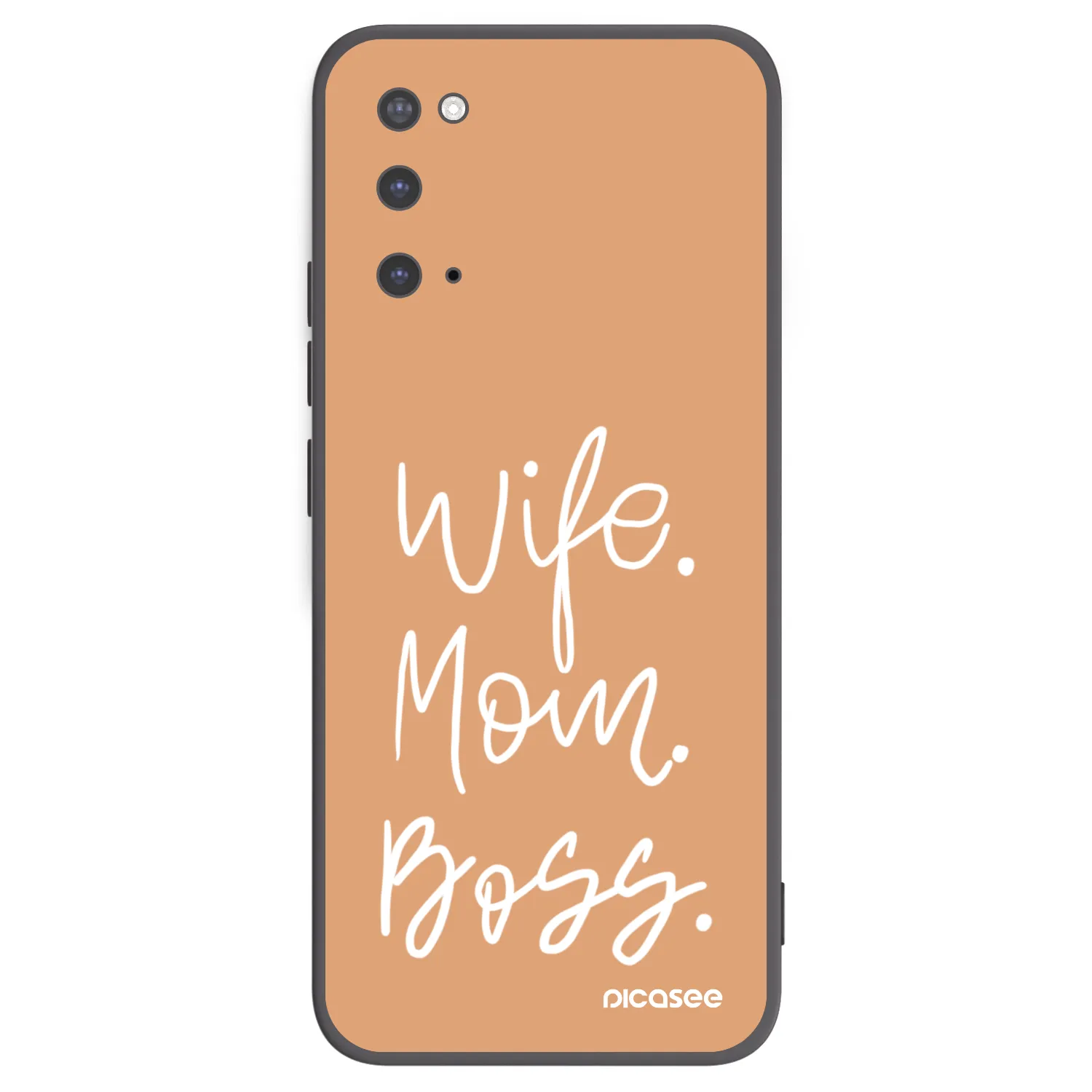 Picasee silikonowe czarne etui na Samsung Galaxy S20 G980F - Boss Mama