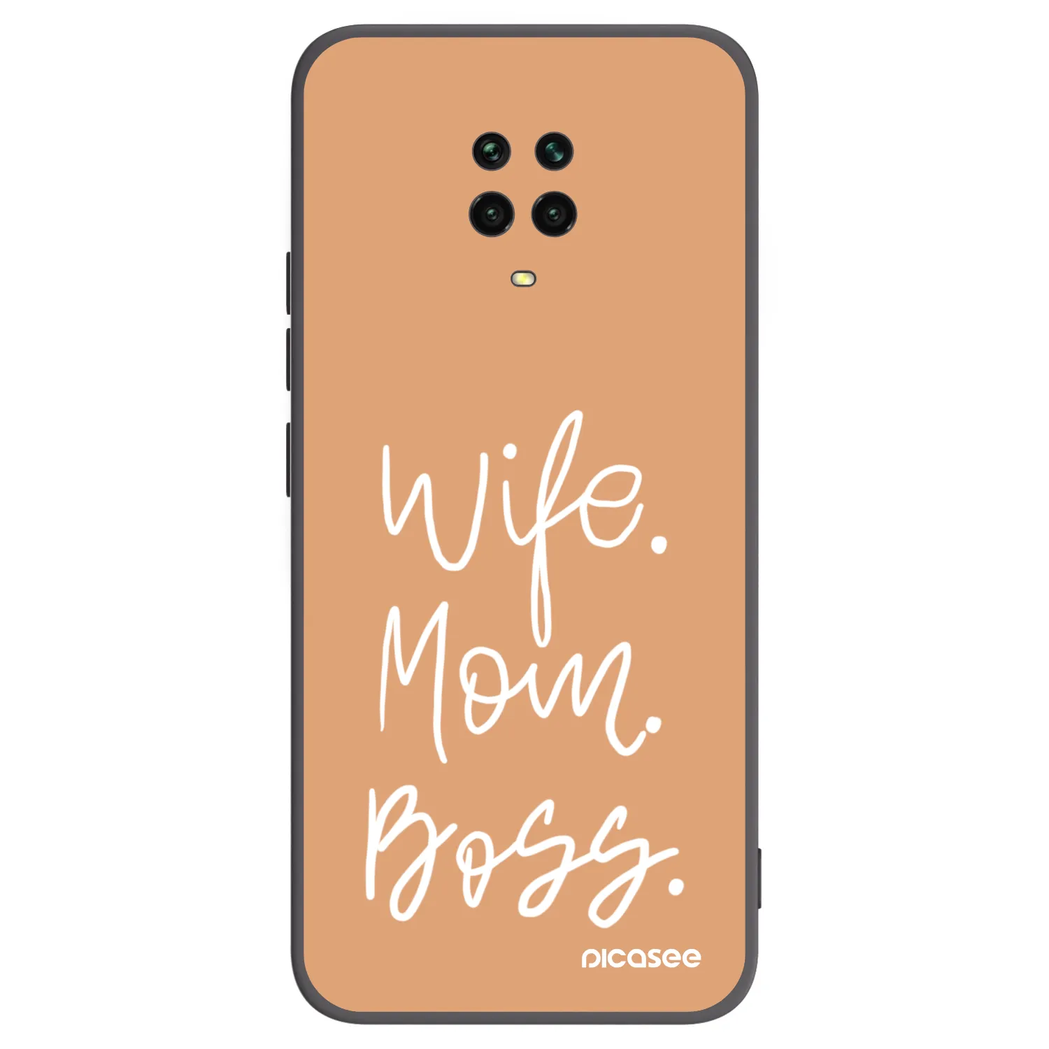 Picasee silikonowe czarne etui na Xiaomi Redmi Note 9 Pro - Boss Mama