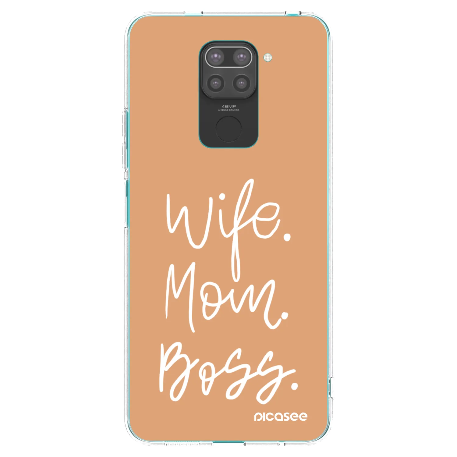 Picasee silikonowe czarne etui na Xiaomi Redmi Note 9 - Boss Mama