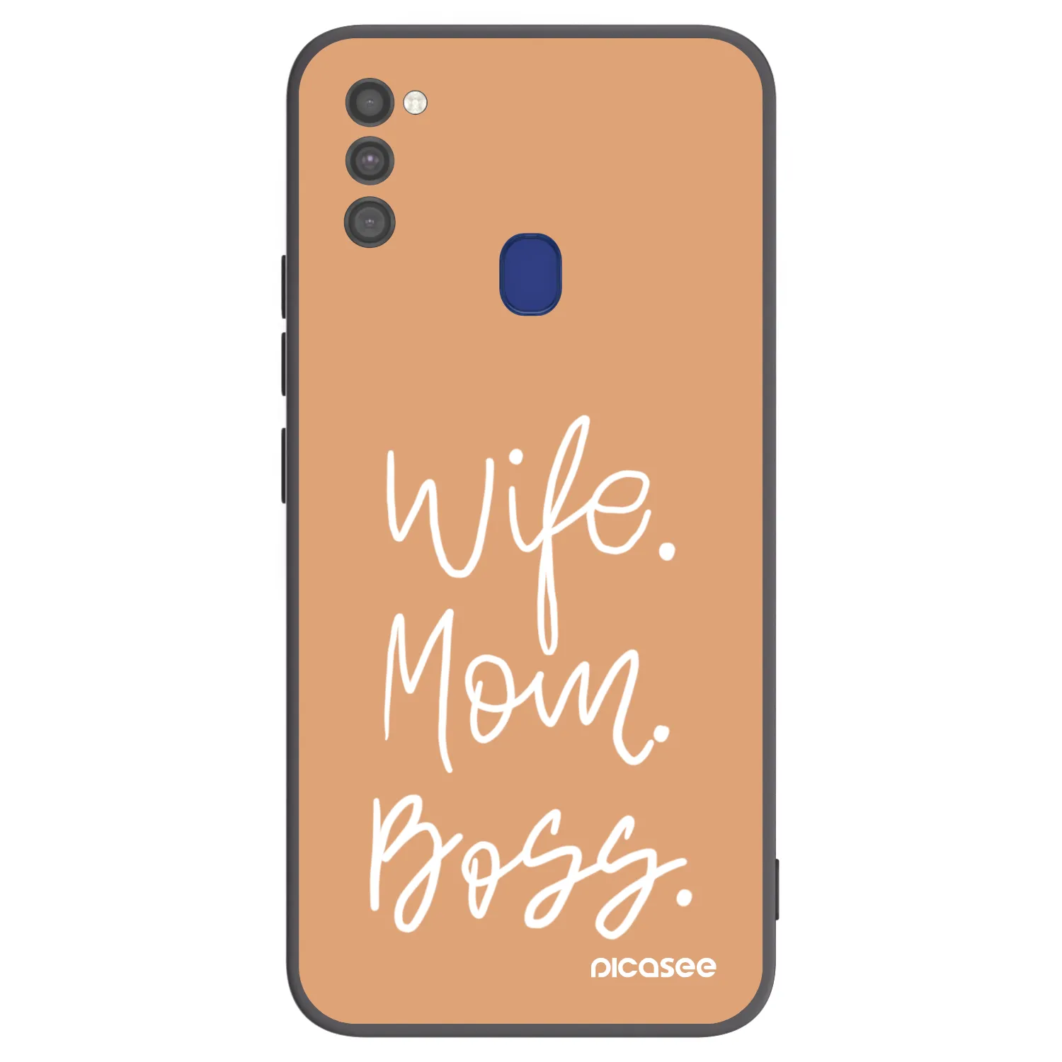 Picasee silikonowe czarne etui na Samsung Galaxy M21 M215F - Boss Mama