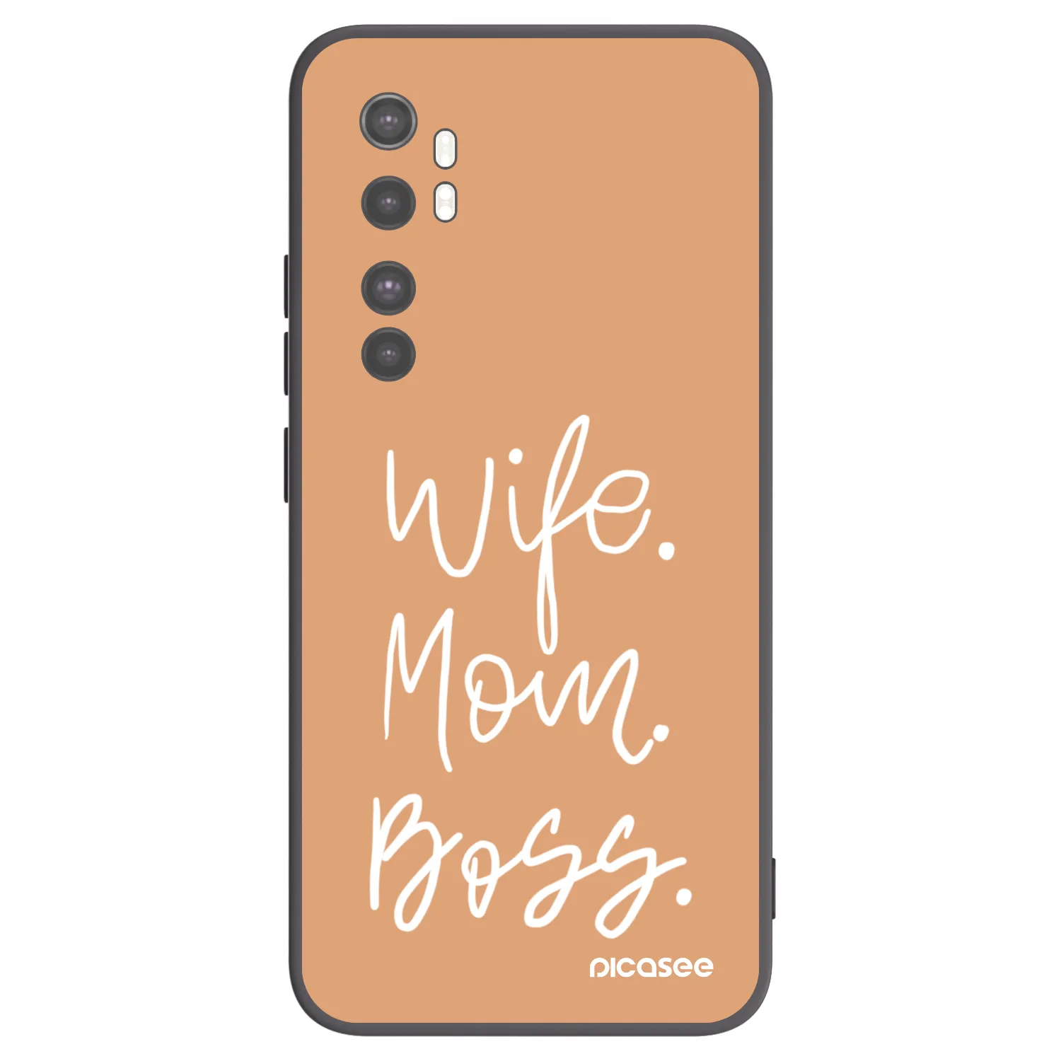 Picasee silikonowe czarne etui na Xiaomi Mi Note 10 Lite - Boss Mama