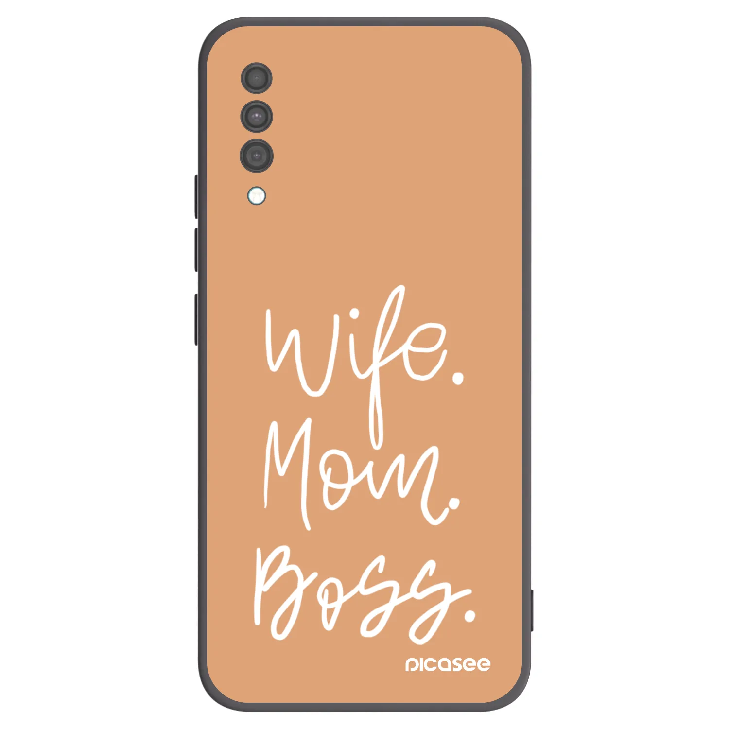 Picasee silikonowe czarne etui na Samsung Galaxy A30s A307F - Boss Mama