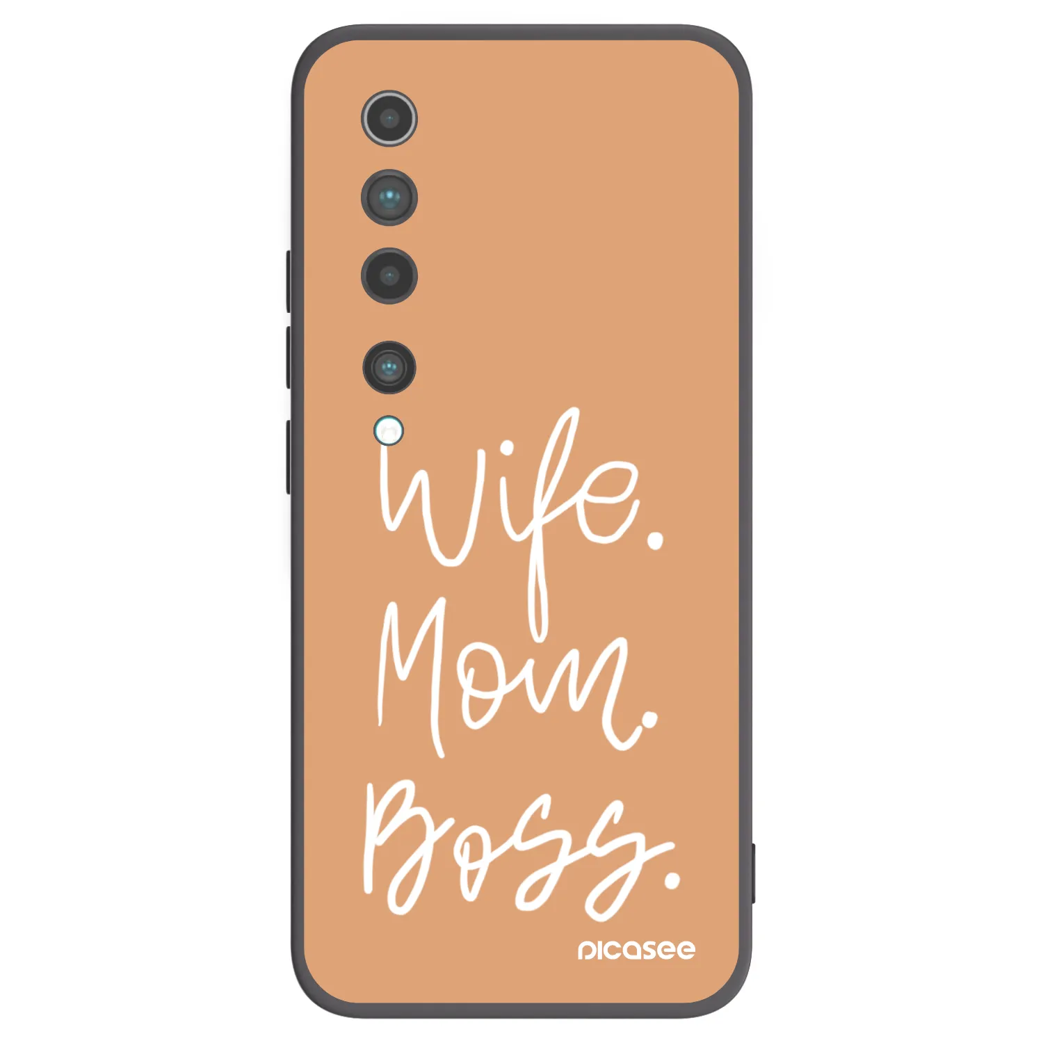Picasee silikonowe czarne etui na Xiaomi Mi 10 - Boss Mama