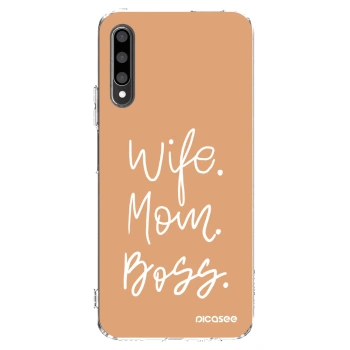 Picasee silikonowe przeźroczyste etui na Honor 9X Pro - Boss Mama