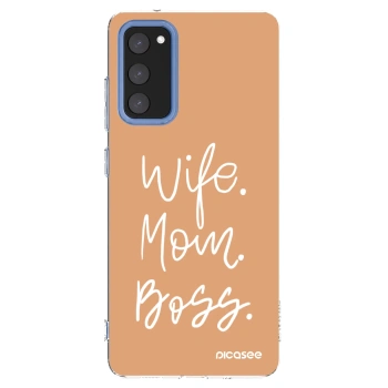 Picasee silikonowe przeźroczyste etui na Samsung Galaxy S20 FE - Boss Mama