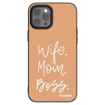 Picasee silikonowe czarne etui na Apple iPhone 12 Pro Max - Boss Mama