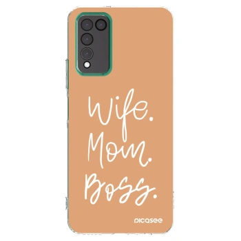 Picasee silikonowe przeźroczyste etui na Honor 10X Lite - Boss Mama