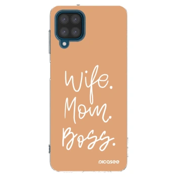 Picasee silikonowe przeźroczyste etui na Samsung Galaxy A12 A125F - Boss Mama