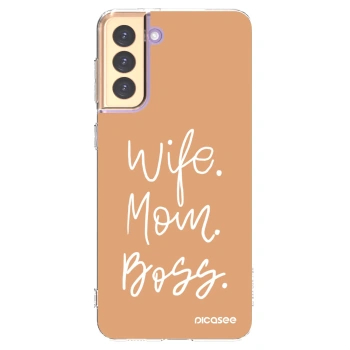 Picasee silikonowe przeźroczyste etui na Samsung Galaxy S21+ 5G G996F - Boss Mama