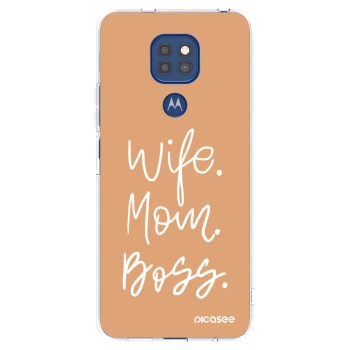 Picasee silikonowe przeźroczyste etui na Motorola Moto G9 Play - Boss Mama