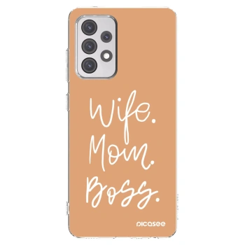Picasee silikonowe przeźroczyste etui na Samsung Galaxy A52 5G A525F - Boss Mama