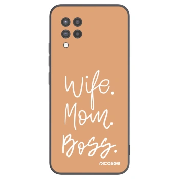 Picasee silikonowe czarne etui na Samsung Galaxy A42 A426B - Boss Mama