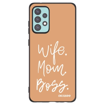 Picasee silikonowe czarne etui na Samsung Galaxy A72 A725F - Boss Mama