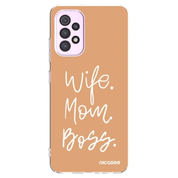 Picasee silikonowe przeźroczyste etui na Samsung Galaxy A32 5G A326B - Boss Mama