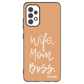 Picasee silikonowe czarne etui na Samsung Galaxy A32 5G A326B - Boss Mama