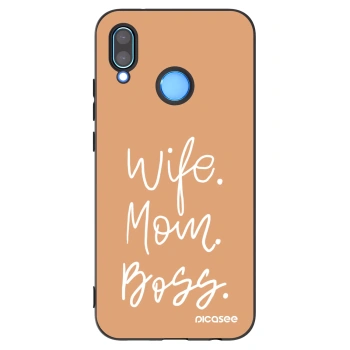 Picasee silikonowe czarne etui na Huawei P20 Lite - Boss Mama