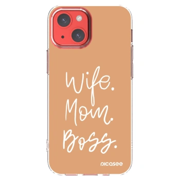 Picasee silikonowe przeźroczyste etui na Apple iPhone 13 mini - Boss Mama