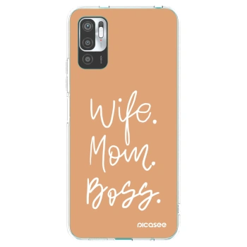 Picasee silikonowe przeźroczyste etui na Xiaomi Redmi Note 10 5G - Boss Mama