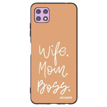Picasee silikonowe czarne etui na Samsung Galaxy A22 A226B 5G - Boss Mama