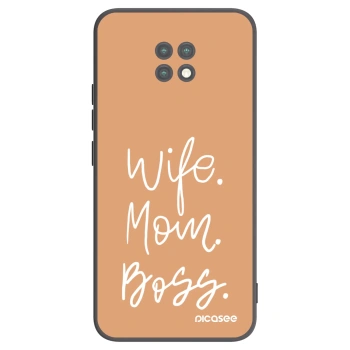 Picasee silikonowe czarne etui na Xiaomi Redmi Note 9T - Boss Mama
