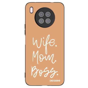Picasee silikonowe czarne etui na Huawei Nova 8i - Boss Mama