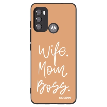 Picasee silikonowe czarne etui na Motorola Moto G60 - Boss Mama