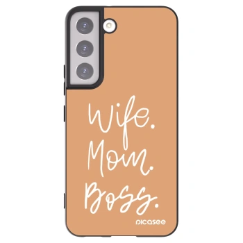 Picasee silikonowe czarne etui na Samsung Galaxy S22 5G - Boss Mama