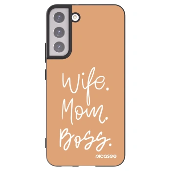 Picasee silikonowe czarne etui na Samsung Galaxy S22+ 5G - Boss Mama