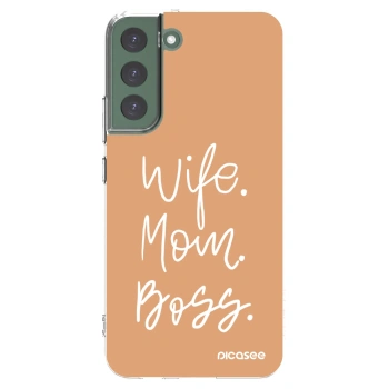 Picasee silikonowe przeźroczyste etui na Samsung Galaxy S22+ 5G - Boss Mama