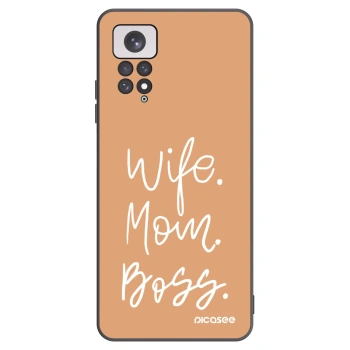Picasee silikonowe czarne etui na Xiaomi Redmi Note 11 - Boss Mama