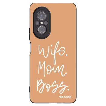 Picasee silikonowe czarne etui na Huawei Nova 9 SE - Boss Mama