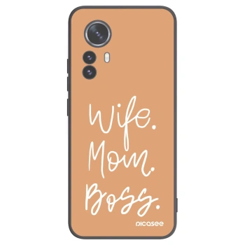 Picasee silikonowe czarne etui na Xiaomi 12 Pro - Boss Mama