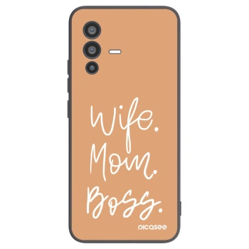 Picasee silikonowe czarne etui na Vivo V23 5G - Boss Mama