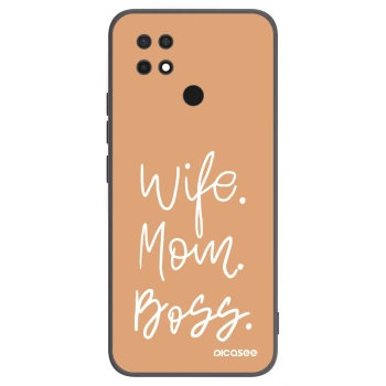 Picasee silikonowe czarne etui na Xiaomi Redmi 10C - Boss Mama