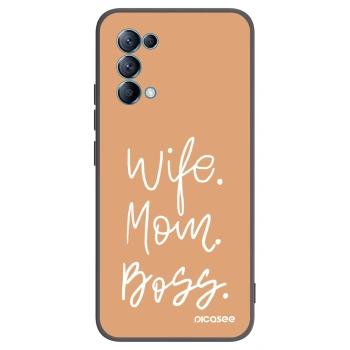 Picasee silikonowe czarne etui na OPPO Reno 5 5G - Boss Mama