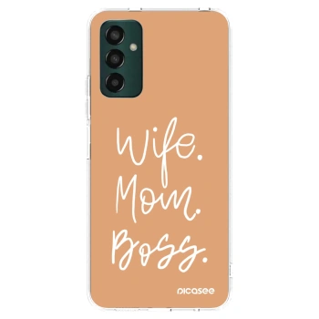 Picasee silikonowe przeźroczyste etui na Samsung Galaxy M13 M135F - Boss Mama