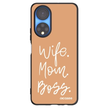 Picasee silikonowe czarne etui na Honor X7 - Boss Mama