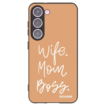 Picasee silikonowe czarne etui na Samsung Galaxy S23 5G - Boss Mama