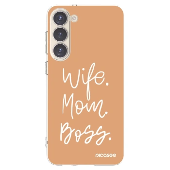 Picasee silikonowe przeźroczyste etui na Samsung Galaxy S23+ 5G - Boss Mama