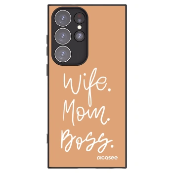 Picasee silikonowe czarne etui na Samsung Galaxy S23 Ultra 5G - Boss Mama