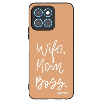 Picasee silikonowe czarne etui na Honor X6 - Boss Mama
