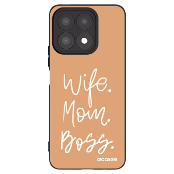 Picasee silikonowe czarne etui na Honor X8a - Boss Mama